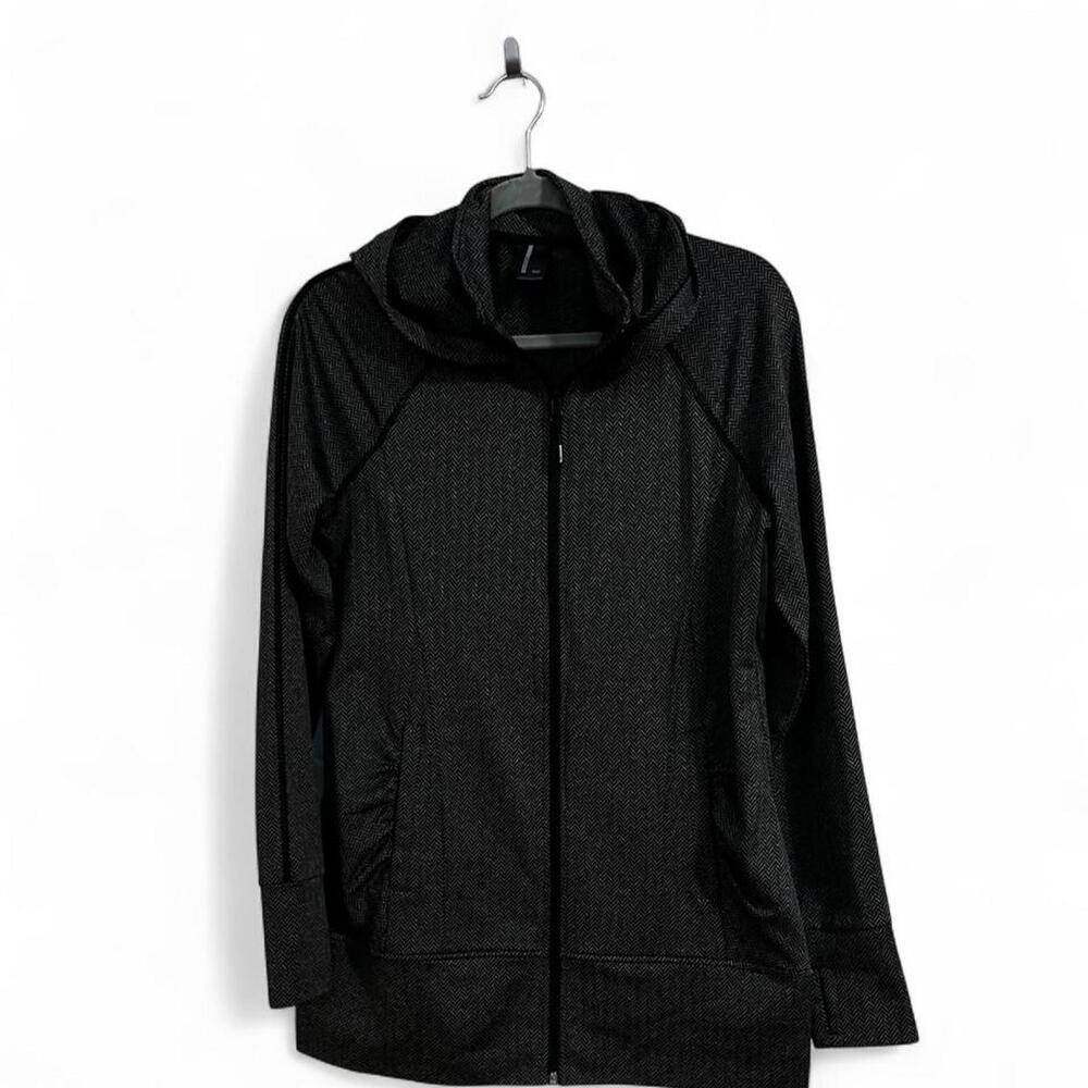 Mondetta Women's black zip up hoodie with hood, size M